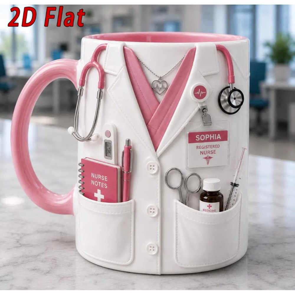 Coffee Tea Name - Taza de Enfermera Personalizada con Nombre,
