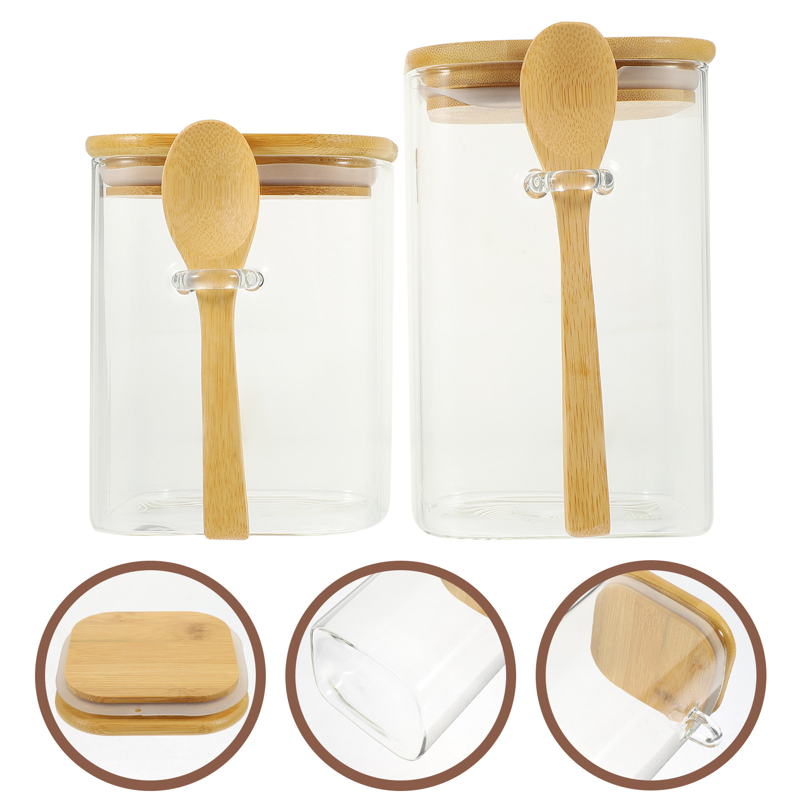 Coffee Tea Sugar - 2 recipientes de vidrio de alta