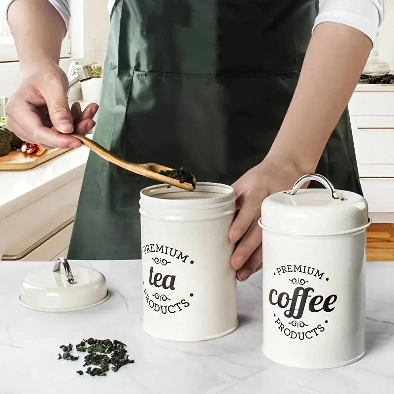 3 recipientes metálicos redond - Coffee Tea Sugar reseña y precio