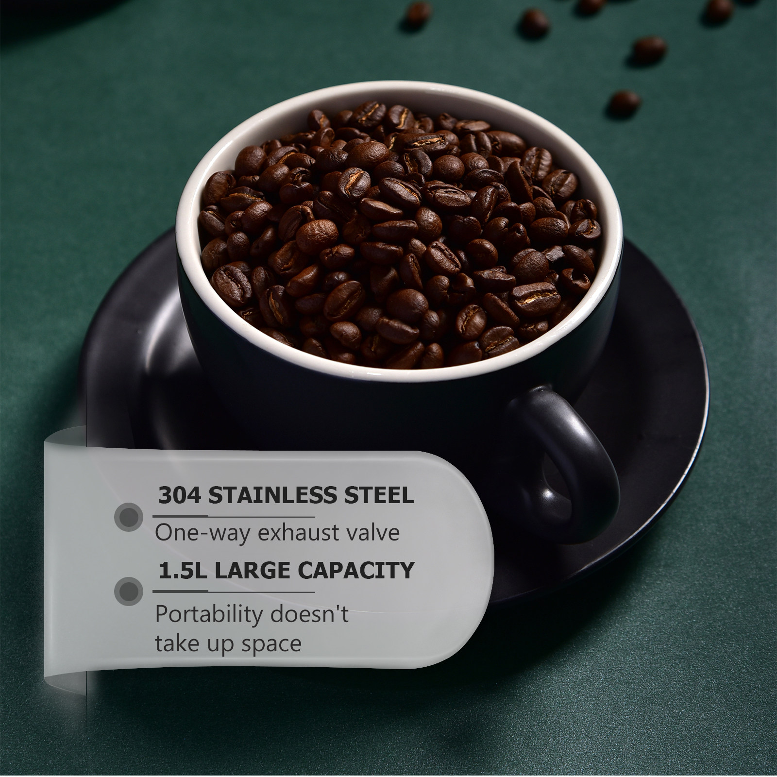 1 unidad: recipiente de acero  - Coffee Tea Sugar reseña y precio