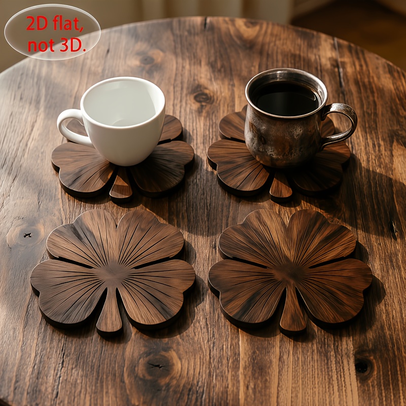 4 posavasos de madera planos 2 - Coffee Tea And Sugar Set reseña y precio